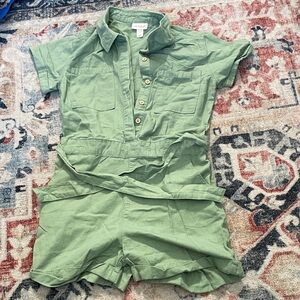 Cat & Jack Green Button-Up Romper